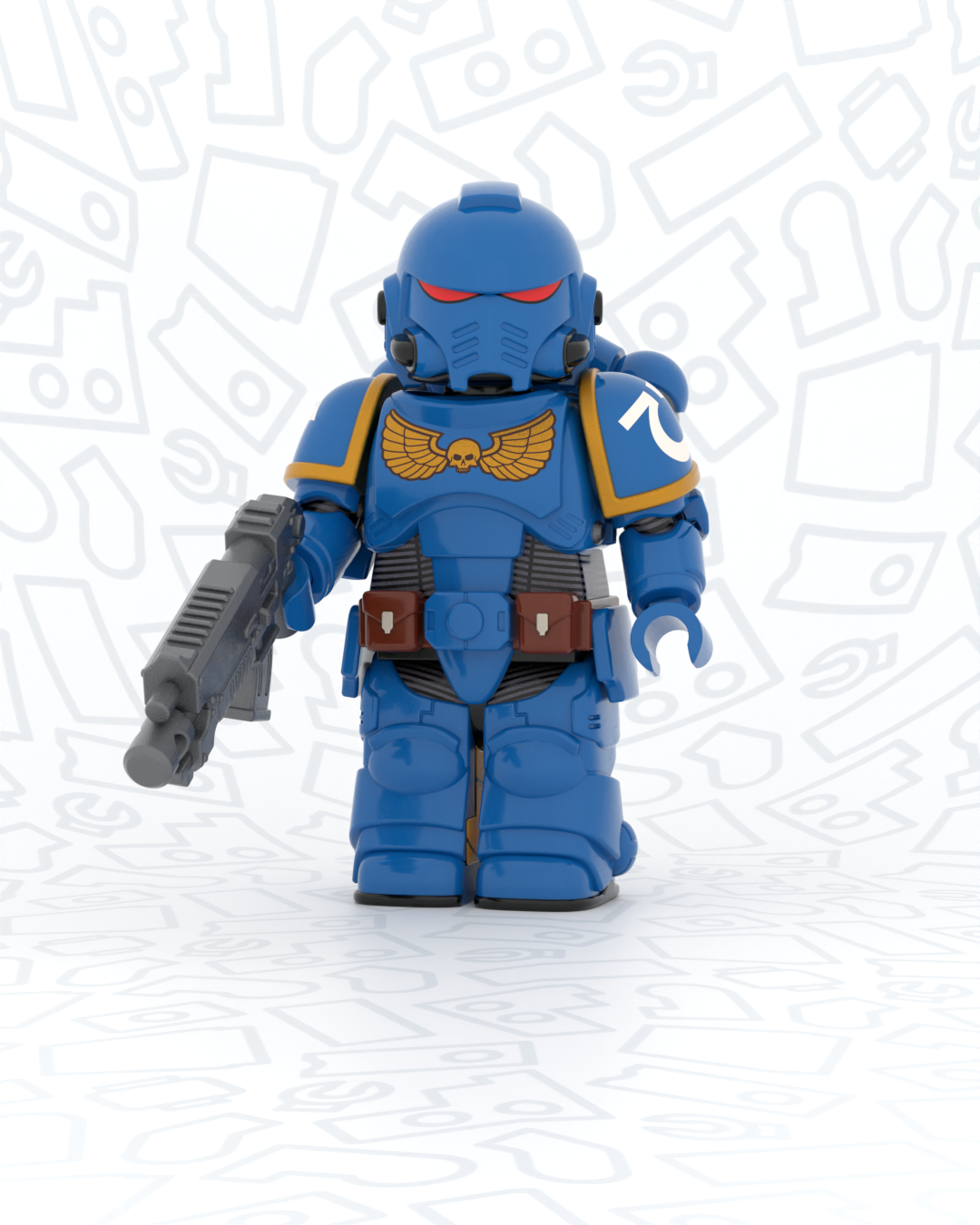 Imperial Azure Interstellar Warrior - Pad Printed Figure PRE-ORDER